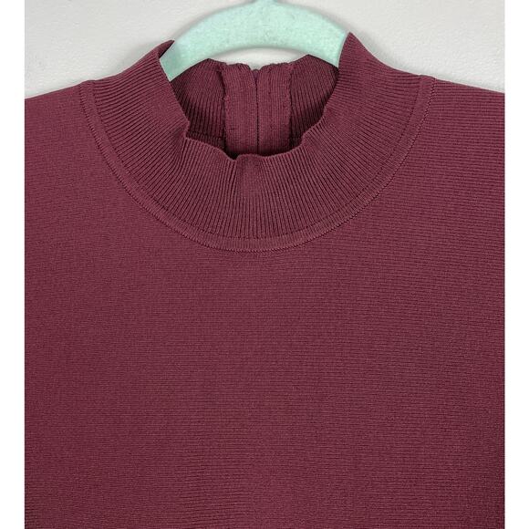 Babaton Sculpt Knit Ambient Dress Rich Maroon Medium Holiday Party Classic NWT - Picture 10 of 15